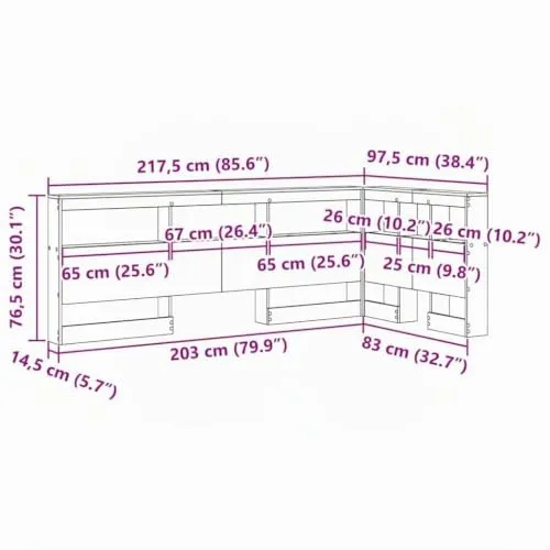 vidaXL Aufbewahrungskopfteil 3