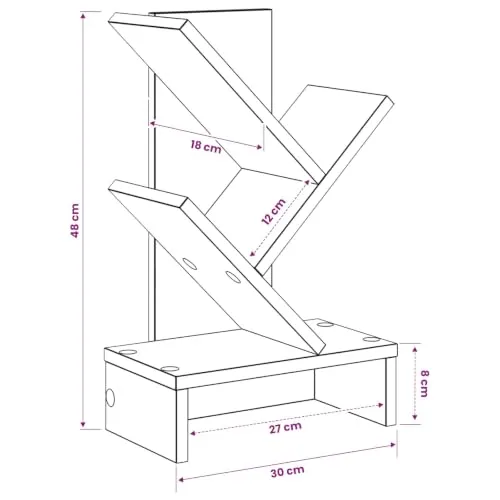 vidaXL Baumbücherregal 3-stöckig 3