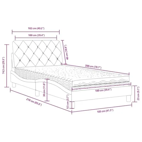 vidaXL Bett 3