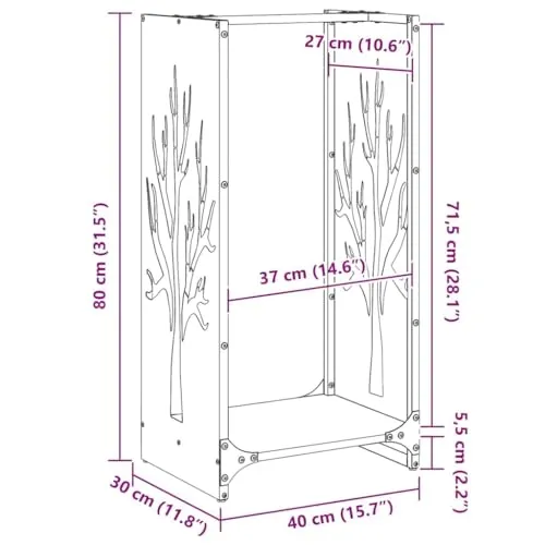 vidaXL Brennholzregal 3