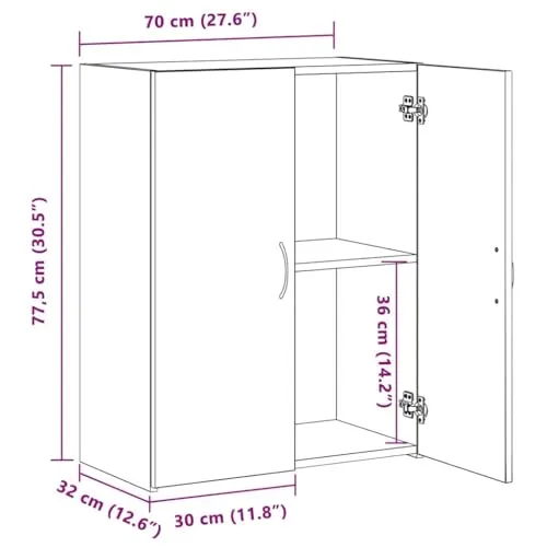 vidaXL Büroschrank Artisan-Eiche 3