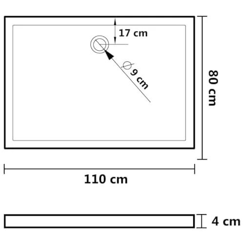 vidaXL Duschwanne 3