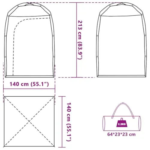 vidaXL Duschzelt 3