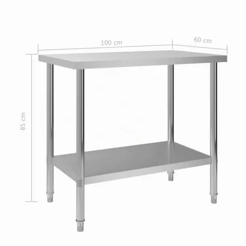 vidaXL Edelstahl Tisch 2