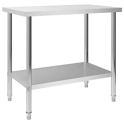 vidaXL Edelstahl Tisch 5