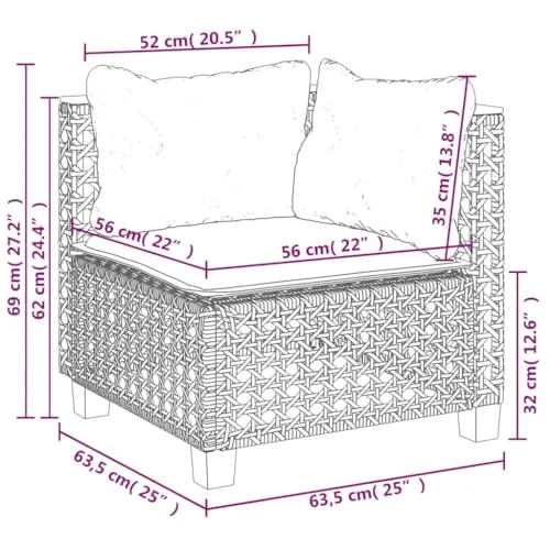 vidaXL Garten Ecksofa 4