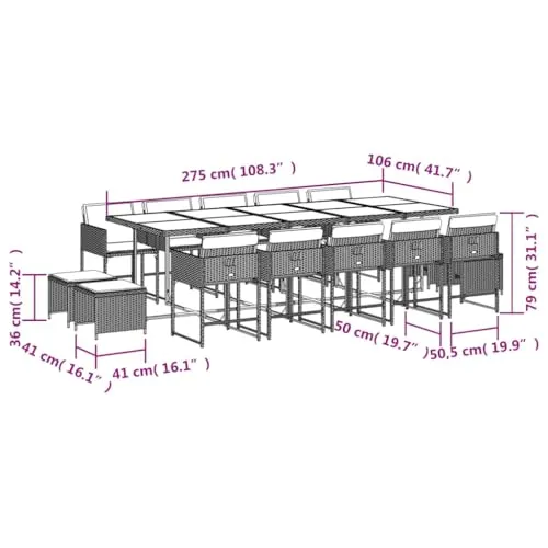 vidaXL Garten-ESS-Set 3