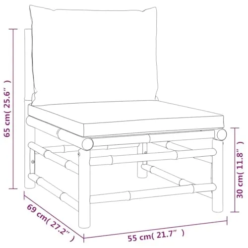 vidaXL Garten Mittelsofa 3