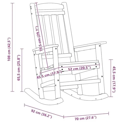 vidaXL Garten-Schaukelstuhl 3