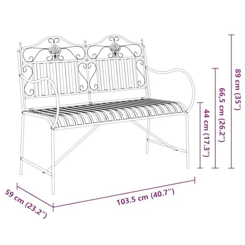 vidaXL Gartenbank 2-Seater 3