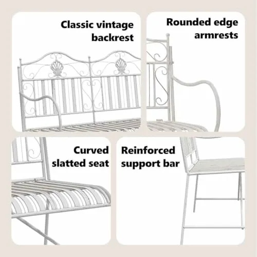 vidaXL Gartenbank 2-Seater 5