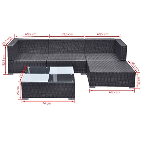 vidaXL Gartenmöbel 5-TLG. 2