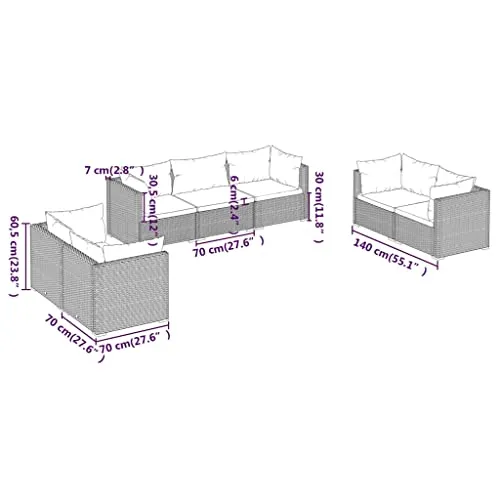 vidaXL Gartenmöbel 7-TLG 3