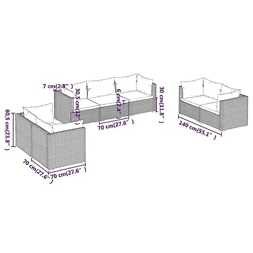 vidaXL Gartenmöbel 7-TLG 7