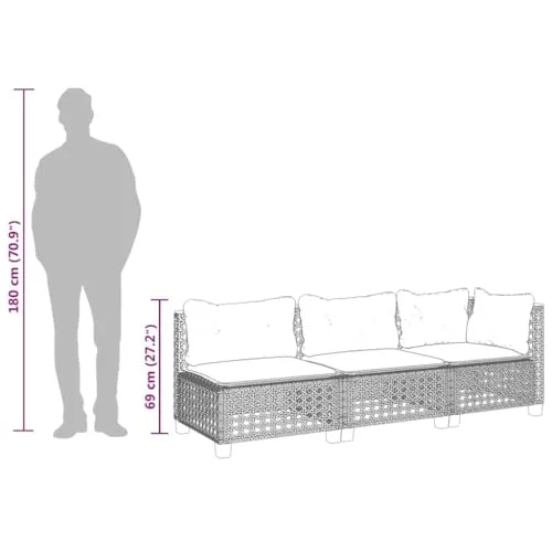 vidaXL Gartensofa 3-Sitzer 4