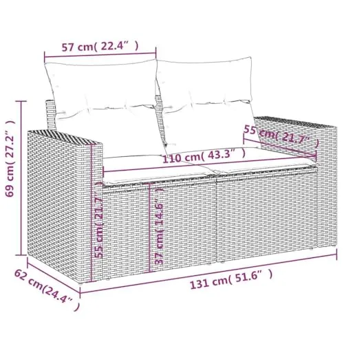 vidaXL Gartensofa 4