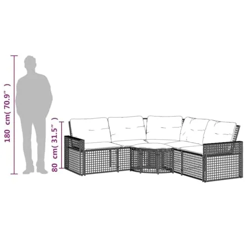 vidaXL Gartensofa L-Form 4