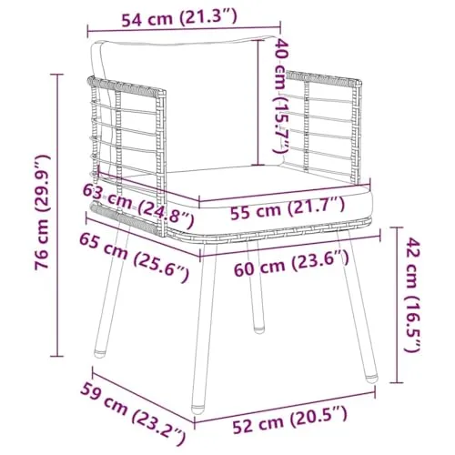 vidaXL Gartenstühle 2