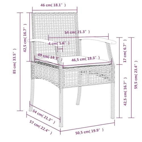 vidaXL Gartenstühle UC 4