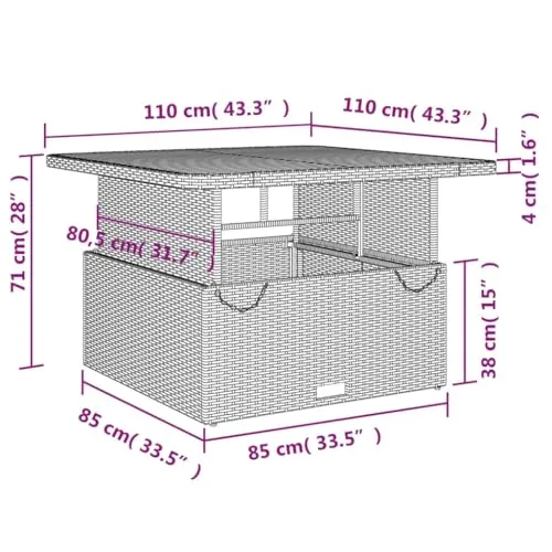 vidaXL Gartentisch 3