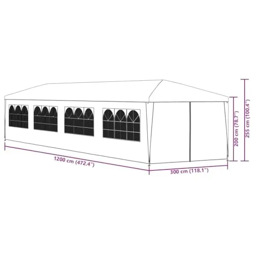 vidaXL Gartenzelt 3x12m 3