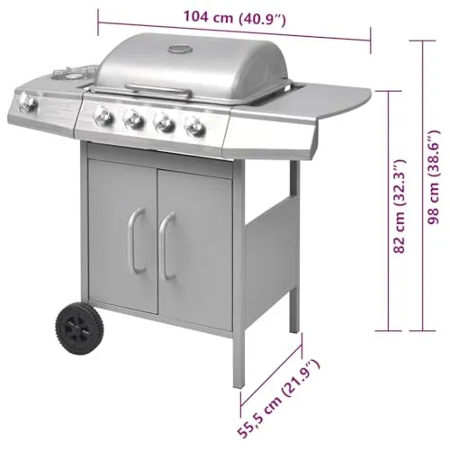 vidaXL Gasgrill 4+1 2
