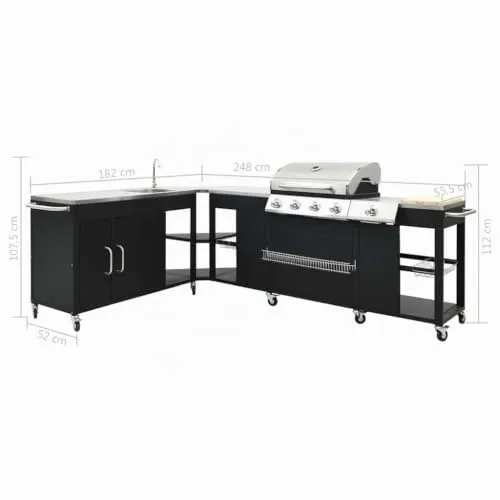 vidaXL Gasgrill-Set 4+1 Hoek 2