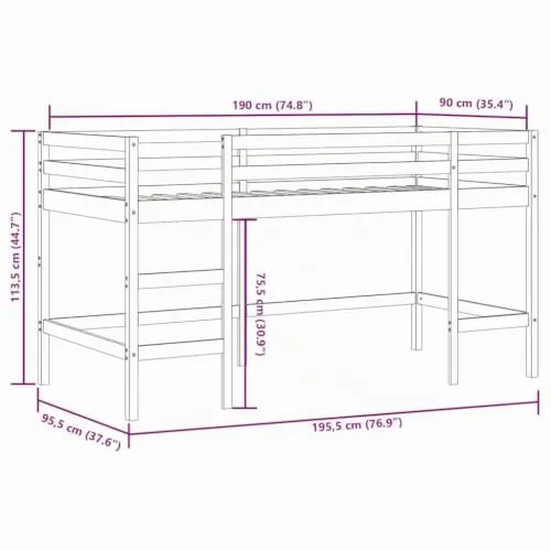 vidaXL Kinderhochbett 3