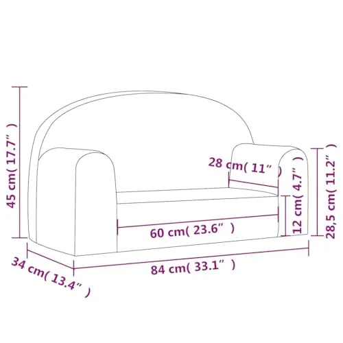 vidaXL Kindersofa 2-Sitzer 3