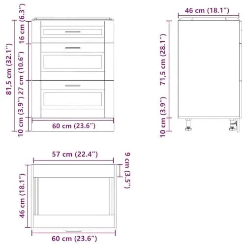 vidaXL Küchenunterschrank Porto 4