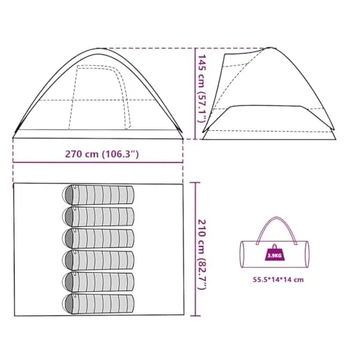 vidaXL Kuppelzelt UC 3