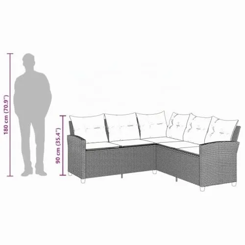 vidaXL L-förmiges Couchsofa 4