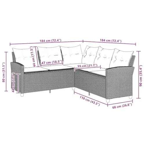 vidaXL L-formiges Couchsofa 3
