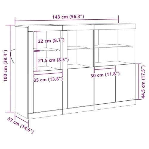 vidaXL LED-Sideboard 3
