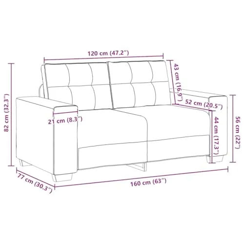 vidaXL Loveseat 3