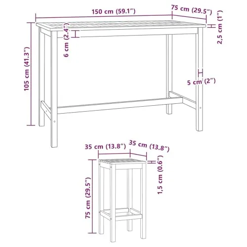 vidaXL Outdoor Bar Set 3
