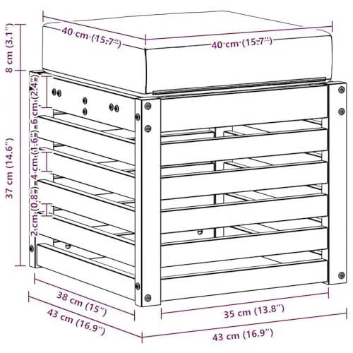 vidaXL Outdoor Hocker 3