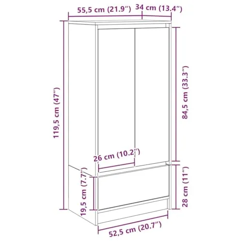 vidaXL Schrank 3