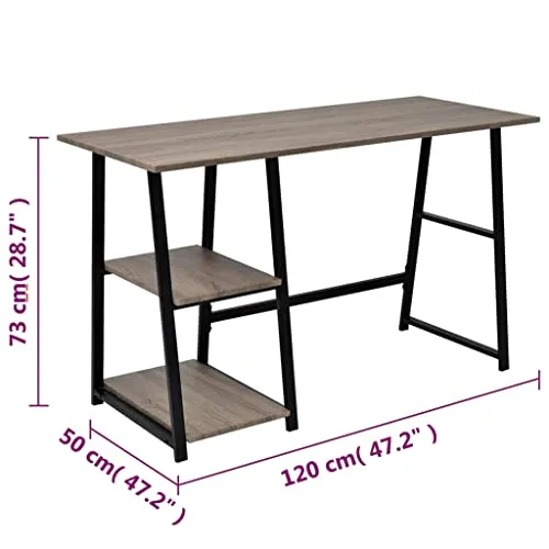 vidaXL Schreibtisch 2 Regale 7