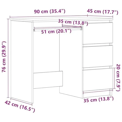vidaXL Schreibtisch UC 3