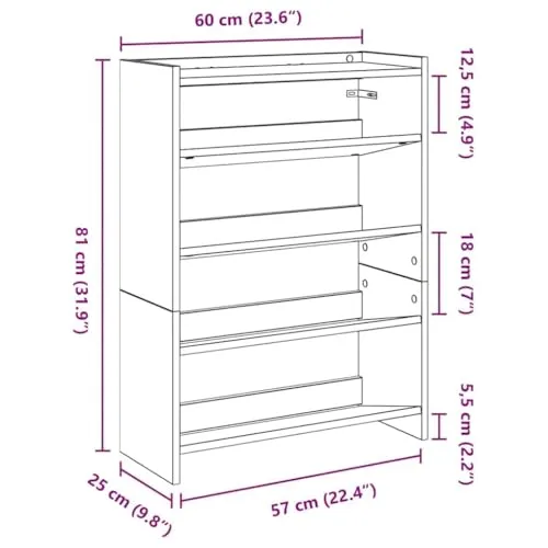 vidaXL Schuhregal 3