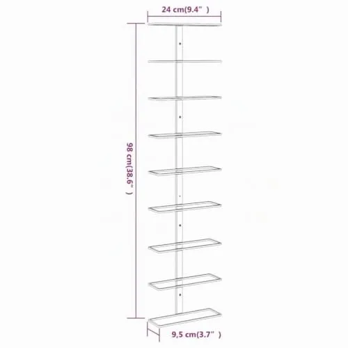 vidaXL Wand Weinregal 4