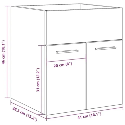 vidaXL Waschbeckenschrank 3