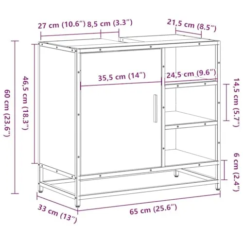 vidaXL Waschbeckenunterschrank UC 3