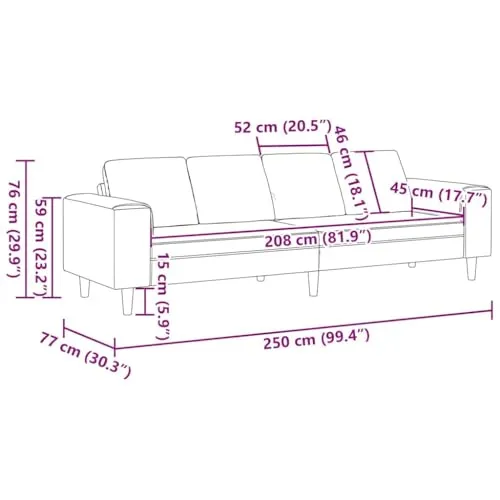 vidaXL Wohnzimmer Couch 3