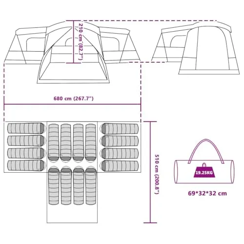 vidaXL Zelt 16 Personen 3