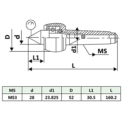 vidaXL Zentrierspitze MT3 2