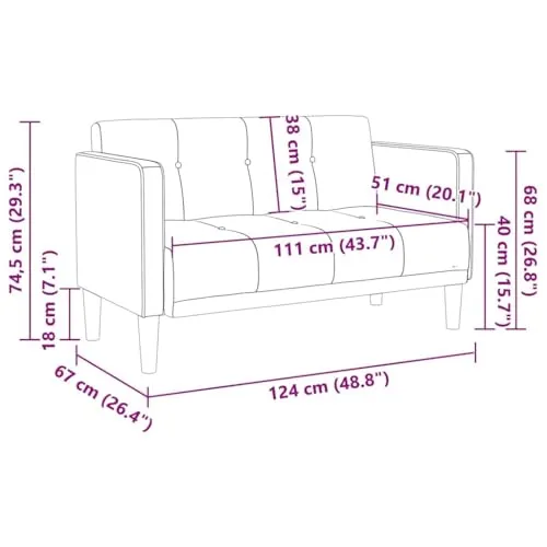 vidaXL Zweisitzer-Sofa 3