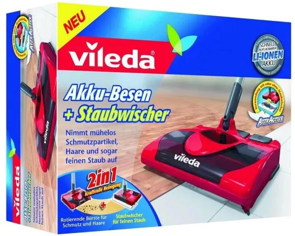 Vileda 2in1 Akku-Besen + Staubwischer 2