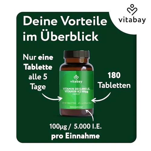 Vitabay Vitamin D3 + K2 Depot 3